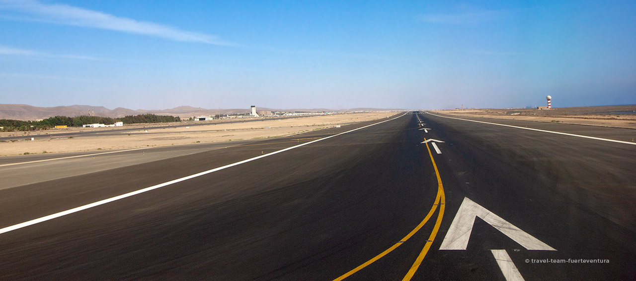 Pista del aeropuerto de Fuerteventura.